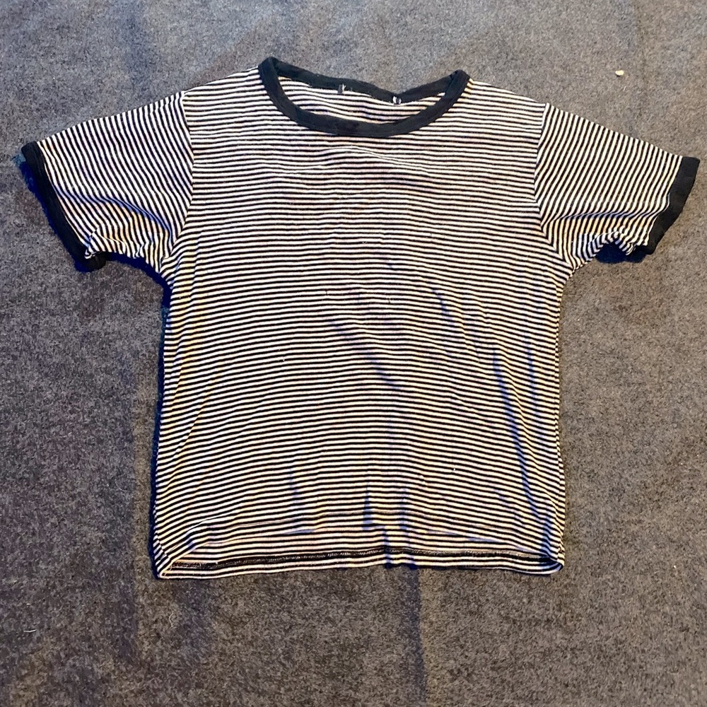 Black & White Striped Short Sleeve Tee Shirt